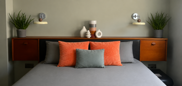 Mid century retro headboard, bedroom extension Macclesfield