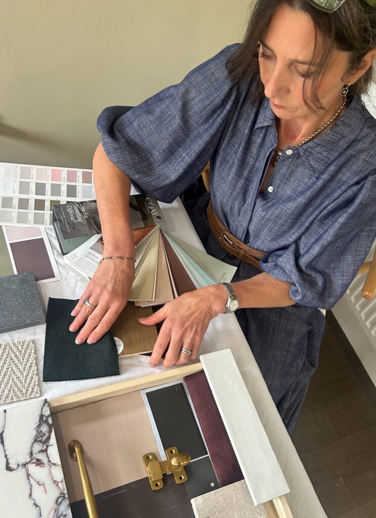Room scheme sample selection for paints and finishes